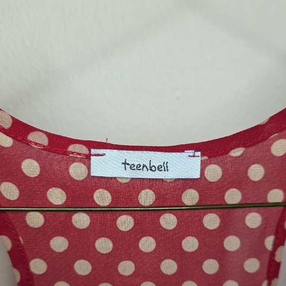 TeenBell Red Polka Dot Semi Sheer Tank Top - Picture 3 of 4